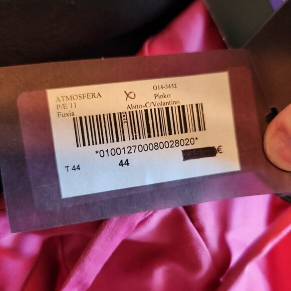 Nwt Pinko Italy magenta frilled dress Size 8 - Picture 5 of 12